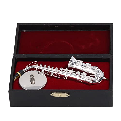 Miniatur -Altaxophon, Metall Miniatursaxophon Vivid Mini Saxophon Musikinstrument mit Kasten und Basis für Wohnkultur Miniatur -Altaxophon, Metall Miniatursaxophon Vivid Mini Saxophon Musikinstrument mit Kasten und Basis für Wohnkultur von Vvikizy
