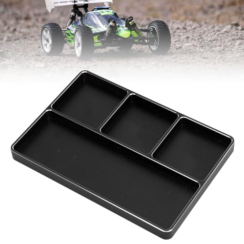 Vvikizy RC Reparaturschraubblech, 4 Gitter Aluminiumlegierung Universal Metall RC -Schraubschale Reparaturen Reparaturenmagnetschubwerkzeug Organizer für RC -Autos Flugzeuge (Schwarz) von Vvikizy