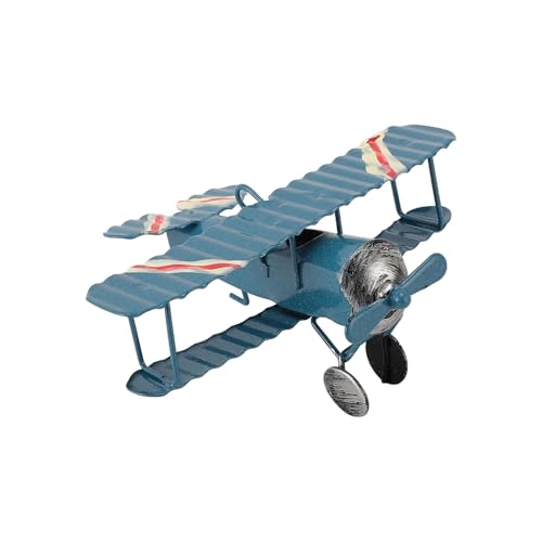 Vvikizy Vintage -Flugzeugmodell, Eisenkunst Retro Flugzeugdekor mit Feinem Schnitzen für Autoskonsole -Dekoration Fotografie Requisite Kuchen -Orament (Blau) von Vvikizy