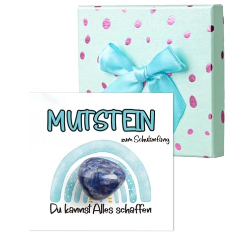 Vxcbad Einschulung Geschenk Glückssteine Jungen, Schulkind 2025 I Kleinigkeiten für die Schultüte,Geschenke zur Einschulung Schultüte Einschulungsgeschenk,Blau von Vxcbad
