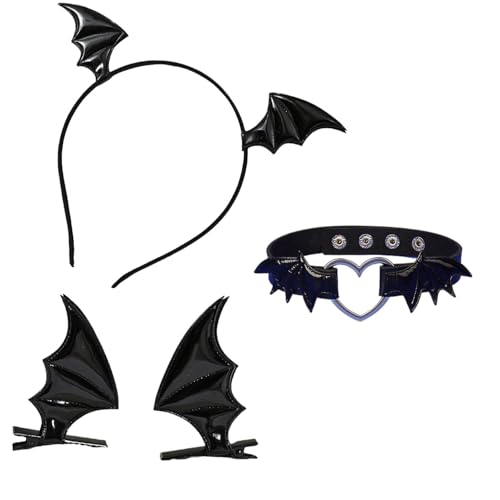 Vxcbad Fledermaus Kostüm Damen Halloween Haarreif Fledermaus Haarreif Halloween Kostüm Zubehör Fledermaus Haarspangen Fledermaushaarreif Fledermaus-Halskette Vxcbad Fledermaus Kostüm Damen Halloween Haarreif Fledermaus Haarreif Halloween Kostüm Zubehör Fledermaus Haarspangen Fledermaushaarreif Fledermaus-Halskette von Vxcbad
