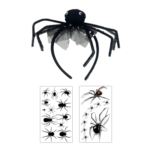 Vxcbad Spinnen Haarreif Halloween Spinnen Kopfschmuck mit Tattoos Kostüm Accessoire für Halloween, Fasching & Karneval Vxcbad Spinnen Haarreif Halloween Spinnen Kopfschmuck mit Tattoos Kostüm Accessoire für Halloween, Fasching & Karneval von Vxcbad