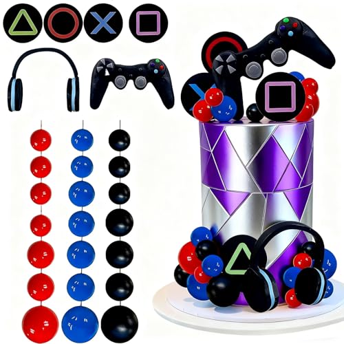 30 Stück Gaming-Kuchenaufsätze, Videospiel-Thema, Headset, Controller, Ball-Dekorationen für Jungen, Geburtstagsparty-Zubehör 30 Stück Gaming-Kuchenaufsätze, Videospiel-Thema, Headset, Controller, Ball-Dekorationen für Jungen, Geburtstagsparty-Zubehör von Vxcvzv