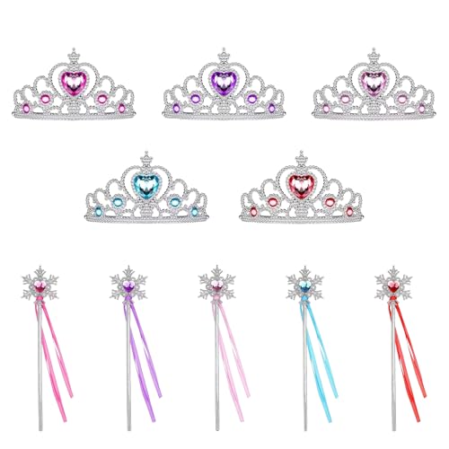 Vxcvzv 5 Stück Prinzessin Tiara und Zauberstab Set für Mädchen Frozen Kronen Zauberstäbe Verkleiden Zubehör für Geburtstagsfeiern Cosplay Ideale Prinzessin Party Dekorationen Vxcvzv 5 Stück Prinzessin Tiara und Zauberstab Set für Mädchen Frozen Kronen Zauberstäbe Verkleiden Zubehör für Geburtstagsfeiern Cosplay Ideale Prinzessin Party Dekorationen von Vxcvzv