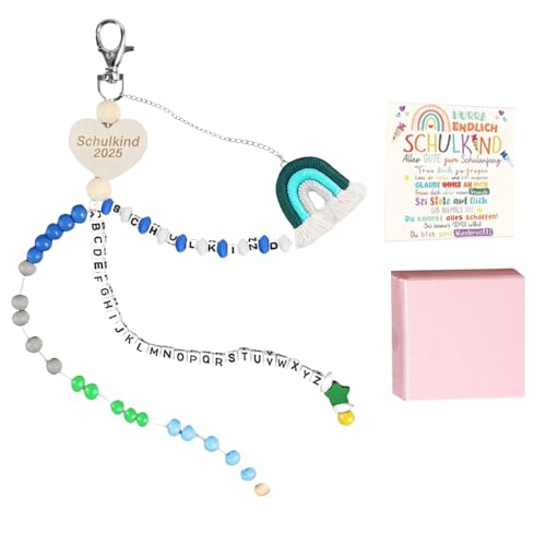 Vxcvzv Einschulung Geschenk, 1 Stück Rechenkette Geschenke Zur Einschulung, Schultüte Füllung Geschenk Glücksbringer mit Grußkarte Geschenkbox (Blau) von Vxcvzv