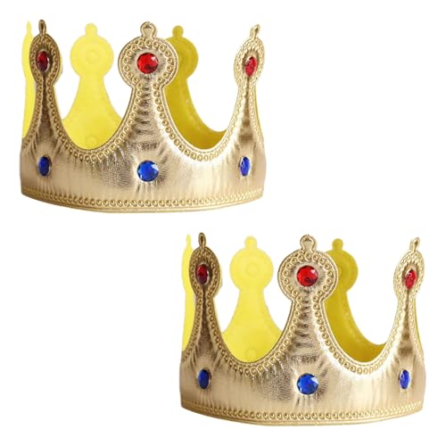 Vxcvzv Goldkronen für Kinder, König, Geburtstag, Party, Halloween, Kostüm, Zubehör, Requisiten, 2 Stück (A) von Vxcvzv
