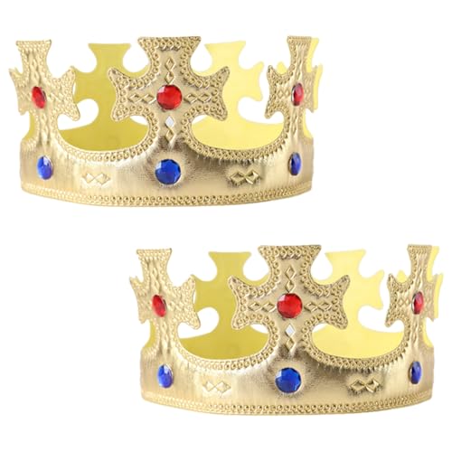 Vxcvzv Goldkronen für Kinder, König, Geburtstag, Party, Halloween, Kostüm, Zubehör, Requisiten, 2 Stück (B) von Vxcvzv