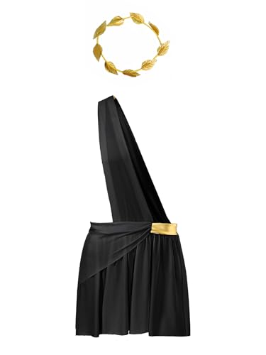 Vxuxlje Antiker Griechischer Römischer Mann Kostüm Ein Schulter Griechische Toga Spartanischer Krieger Toga Rock Kopfbedeckung Unterwäsche Cosplay Halloween Outfits Schwarz M Vxuxlje Antiker Griechischer Römischer Mann Kostüm Ein Schulter Griechische Toga Spartanischer Krieger Toga Rock Kopfbedeckung Unterwäsche Cosplay Halloween Outfits Schwarz M von Vxuxlje