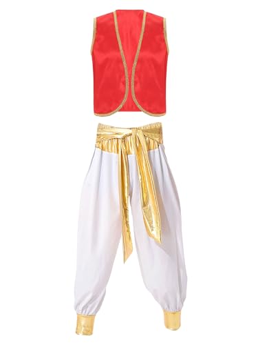 Vxuxlje Arabisches Kostüm Für Männer Aladin Kostüm Arabischer Prinz Für Feste Karneval Und Halloween Cosplay Spiel Burgund&Weiß M Vxuxlje Arabisches Kostüm Für Männer Aladin Kostüm Arabischer Prinz Für Feste Karneval Und Halloween Cosplay Spiel Burgund&Weiß M von Vxuxlje