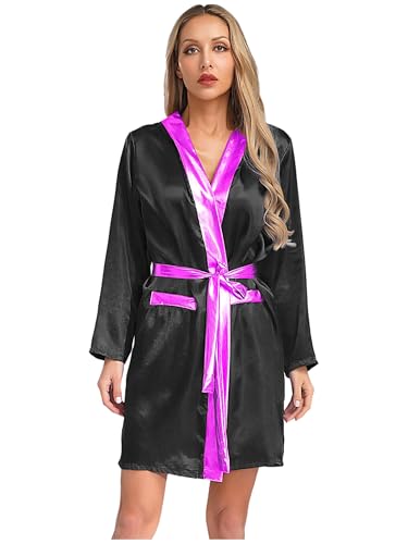 Vxuxlje Damen Boxmantel Boxen Satinmantel Mit Kapuze Muay Thai Uniformen Boxkampf Kostüm Halloween Mottopartys Rollenspiele Karnevalskostüm Schwarz & Pink 42 Vxuxlje Damen Boxmantel Boxen Satinmantel Mit Kapuze Muay Thai Uniformen Boxkampf Kostüm Halloween Mottopartys Rollenspiele Karnevalskostüm Schwarz & Pink 42 von Vxuxlje