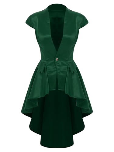 Vxuxlje Damen Gothic Steampunk Jacket Halloween Cosplay Set V-ausschnitt Kurzarm Mittelalter Retro Uniform Victorian Tailcoat Karnevalskostüm Dunkelgrün M Vxuxlje Damen Gothic Steampunk Jacket Halloween Cosplay Set V-ausschnitt Kurzarm Mittelalter Retro Uniform Victorian Tailcoat Karnevalskostüm Dunkelgrün M von Vxuxlje