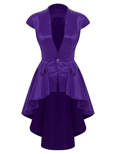 Vxuxlje Damen Gothic Steampunk Jacket Halloween Cosplay Set V-ausschnitt Kurzarm Mittelalter Retro Uniform Victorian Tailcoat Karnevalskostüm Violett M Vxuxlje Damen Gothic Steampunk Jacket Halloween Cosplay Set V-ausschnitt Kurzarm Mittelalter Retro Uniform Victorian Tailcoat Karnevalskostüm Violett M von Vxuxlje