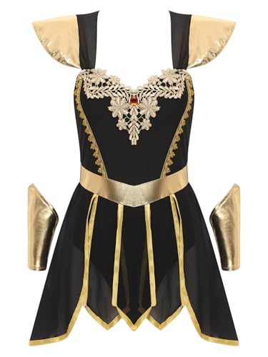 Vxuxlje Damen Griechische Göttin Kostüm Ärmellose Edles Kleid mit Armstulpen Aphrodite Griechin Kostüm Mini Kleid Karneval Cosplay Clubwear Schwarz M Vxuxlje Damen Griechische Göttin Kostüm Ärmellose Edles Kleid mit Armstulpen Aphrodite Griechin Kostüm Mini Kleid Karneval Cosplay Clubwear Schwarz M von Vxuxlje