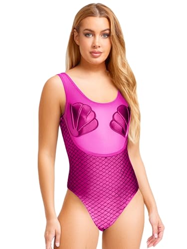 Vxuxlje Damen Meerjungfrau Kostüm Meerjungfrau Body Metallic Monokini Ärmellos Bodusuit Poolparty Halloween Cosplay Fasching Kostüm Pink XXL Vxuxlje Damen Meerjungfrau Kostüm Meerjungfrau Body Metallic Monokini Ärmellos Bodusuit Poolparty Halloween Cosplay Fasching Kostüm Pink XXL von Vxuxlje