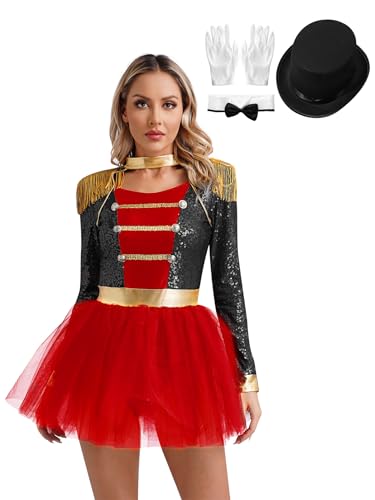 Vxuxlje Domina Zirkus Kostüm Für Damen Trainerin Domina Trikot Frack Jacke Showman Bodysuit Schleife Hut Handschuhe Show Kostüm Cosplay Kostüme Ein Schwarz XXL Vxuxlje Domina Zirkus Kostüm Für Damen Trainerin Domina Trikot Frack Jacke Showman Bodysuit Schleife Hut Handschuhe Show Kostüm Cosplay Kostüme Ein Schwarz XXL von Vxuxlje
