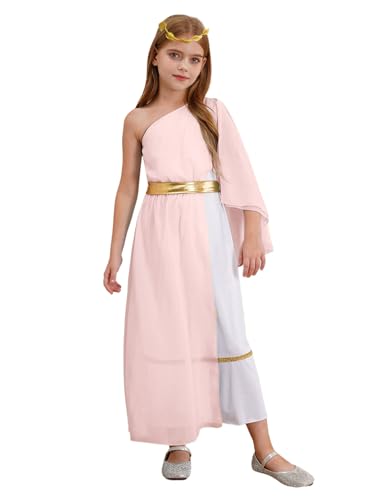 Vxuxlje Griechisches Göttinnenkostüm Für Mädchen Griechische Göttin Athena Toga Mit Goldener Lorbeerkrone Griechisch Römisches Kleid Halloween Rosa 158-164 Vxuxlje Griechisches Göttinnenkostüm Für Mädchen Griechische Göttin Athena Toga Mit Goldener Lorbeerkrone Griechisch Römisches Kleid Halloween Rosa 158-164 von Vxuxlje