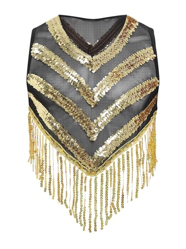 Vxuxlje Herren Glitzer Pailletten Tank Top Ärmellos Crop Top mit Quaste V-ausschnitt Oberteile Rave Outfit Fasching Kostüm Clubwear Gold M Vxuxlje Herren Glitzer Pailletten Tank Top Ärmellos Crop Top mit Quaste V-ausschnitt Oberteile Rave Outfit Fasching Kostüm Clubwear Gold M von Vxuxlje