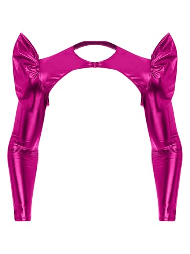 Vxuxlje Herren Metallic Glitzer Shrug Langarm Crop Top Bauchfreie Oberteile Halloween Karnevalskostüm Rave Party Clubwear Hot Pink M Vxuxlje Herren Metallic Glitzer Shrug Langarm Crop Top Bauchfreie Oberteile Halloween Karnevalskostüm Rave Party Clubwear Hot Pink M von Vxuxlje