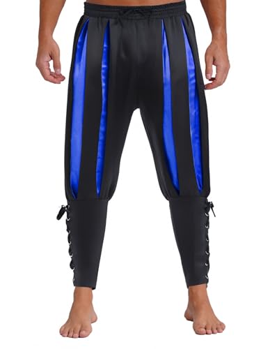 Vxuxlje Herren Mittelalter Hose Wikinger Kostüm Halloween Cosplay Retro Piraten Hosen Renaissance Streifen Harem Hosen Karneval Kostüm Clubwear Blau XXL Vxuxlje Herren Mittelalter Hose Wikinger Kostüm Halloween Cosplay Retro Piraten Hosen Renaissance Streifen Harem Hosen Karneval Kostüm Clubwear Blau XXL von Vxuxlje