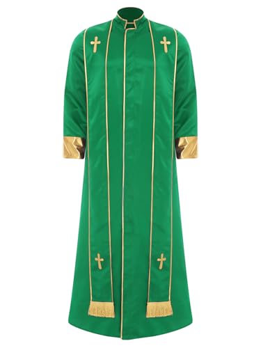 Vxuxlje Herren Muslimisches Robe mit Stehkragen Halsumfang Arabisch Dubai Kostüm Kirche Langarm Robe Rave Party Halloween Cosplay Karnevalskostüm Grün M Vxuxlje Herren Muslimisches Robe mit Stehkragen Halsumfang Arabisch Dubai Kostüm Kirche Langarm Robe Rave Party Halloween Cosplay Karnevalskostüm Grün M von Vxuxlje