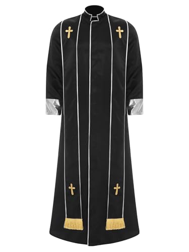 Vxuxlje Herren Muslimisches Robe mit Stehkragen Halsumfang Arabisch Dubai Kostüm Kirche Langarm Robe Rave Party Halloween Cosplay Karnevalskostüm Schwarz L Vxuxlje Herren Muslimisches Robe mit Stehkragen Halsumfang Arabisch Dubai Kostüm Kirche Langarm Robe Rave Party Halloween Cosplay Karnevalskostüm Schwarz L von Vxuxlje