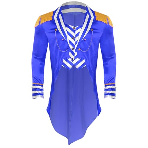 Vxuxlje Herren Zirkus Kostüm Halloween Zirkusdirektor Kostüm Dompteur Uniform Langarm Frack Jacket Cosplay Karnevalskostüm Mottopartys Clubwear von Vxuxlje