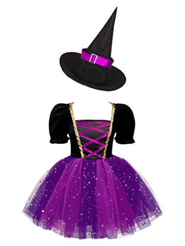 Vxuxlje Hexenkostüm Für Mädchen Halloween Hexenkleid Prinzessinnenkleid Hexenhut Set Cosplay Halloween Kostümparty Lila Rose Rot 122-128 Vxuxlje Hexenkostüm Für Mädchen Halloween Hexenkleid Prinzessinnenkleid Hexenhut Set Cosplay Halloween Kostümparty Lila Rose Rot 122-128 von Vxuxlje