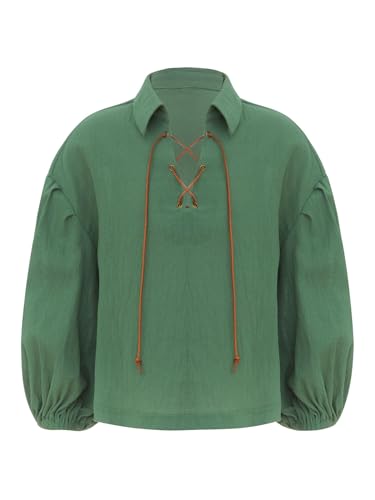 Vxuxlje Jungens Renaissancehemd Langärmliges Bluse Piratenhemd Gotisch Steampunk Viktorianisch Jabot Mittelalterlich Cosplay Halloween Kostüme Armeegrün 128-140 Vxuxlje Jungens Renaissancehemd Langärmliges Bluse Piratenhemd Gotisch Steampunk Viktorianisch Jabot Mittelalterlich Cosplay Halloween Kostüme Armeegrün 128-140 von Vxuxlje