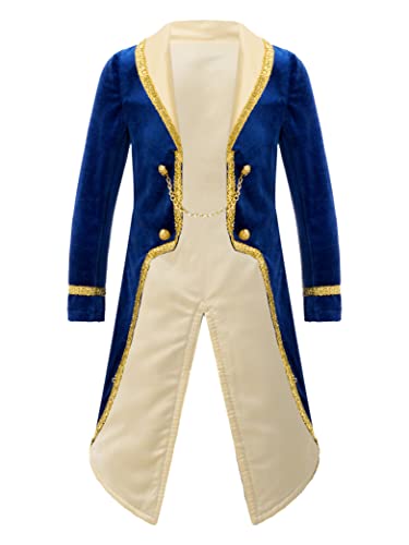 Vxuxlje Kind Jacke Dompteur Zirkus Ringmaster Kostüm Zirkus Jacke Frack Smoking Maskerade Partykostüm Cosplay Halloween Königsblau 146-152 Vxuxlje Kind Jacke Dompteur Zirkus Ringmaster Kostüm Zirkus Jacke Frack Smoking Maskerade Partykostüm Cosplay Halloween Königsblau 146-152 von Vxuxlje
