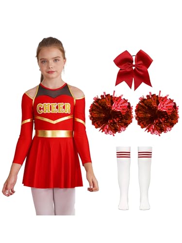 Vxuxlje Kleines Mädchen Kostüm Cheerleading Outfit Für Mädchen Mit Pompons Socken Cheerleading Kostüm Für Karneval Halloween Schule Und Ein Rot 158-164 Vxuxlje Kleines Mädchen Kostüm Cheerleading Outfit Für Mädchen Mit Pompons Socken Cheerleading Kostüm Für Karneval Halloween Schule Und Ein Rot 158-164 von Vxuxlje