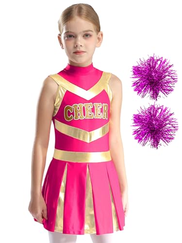 Vxuxlje Kostüm Cheerleading Für Mädchen Ärmelloses Cheerleaderkleid Mit Pompom Tanz Cheer Kostüm Für Halloween Karneval Feste B Hot Pink 110-116 Vxuxlje Kostüm Cheerleading Für Mädchen Ärmelloses Cheerleaderkleid Mit Pompom Tanz Cheer Kostüm Für Halloween Karneval Feste B Hot Pink 110-116 von Vxuxlje