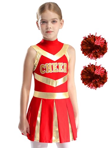 Vxuxlje Kostüm Cheerleading Für Mädchen Ärmelloses Cheerleaderkleid Mit Pompom Tanz Cheer Kostüm Für Halloween Karneval Feste Ein Rot 146-152 Vxuxlje Kostüm Cheerleading Für Mädchen Ärmelloses Cheerleaderkleid Mit Pompom Tanz Cheer Kostüm Für Halloween Karneval Feste Ein Rot 146-152 von Vxuxlje