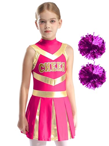 Vxuxlje Kostüm Cheerleading Für Mädchen Ärmelloses Cheerleaderkleid Mit Pompom Tanz Cheer Kostüm Für Halloween Karneval Feste Ein leuchtendes Pink 134-140 Vxuxlje Kostüm Cheerleading Für Mädchen Ärmelloses Cheerleaderkleid Mit Pompom Tanz Cheer Kostüm Für Halloween Karneval Feste Ein leuchtendes Pink 134-140 von Vxuxlje