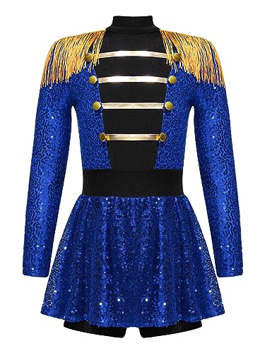 Vxuxlje Kostüm Dompteurin Zirkus Mädchen Halloween Zirkusdirektor Tanz Ballett Pailletten Partykleid Showman Karneval Blau 170-176 Vxuxlje Kostüm Dompteurin Zirkus Mädchen Halloween Zirkusdirektor Tanz Ballett Pailletten Partykleid Showman Karneval Blau 170-176 von Vxuxlje