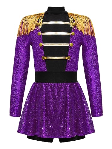 Vxuxlje Kostüm Dompteurin Zirkus Mädchen Halloween Zirkusdirektor Tanz Ballett Pailletten Partykleid Showman Karneval Lila 170-176 Vxuxlje Kostüm Dompteurin Zirkus Mädchen Halloween Zirkusdirektor Tanz Ballett Pailletten Partykleid Showman Karneval Lila 170-176 von Vxuxlje