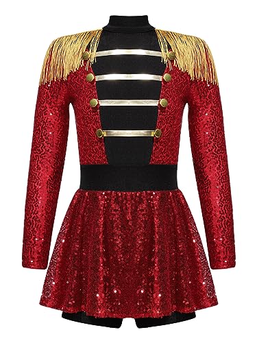 Vxuxlje Kostüm Dompteurin Zirkus Mädchen Halloween Zirkusdirektor Tanz Ballett Pailletten Partykleid Showman Karneval Rot 170-176 Vxuxlje Kostüm Dompteurin Zirkus Mädchen Halloween Zirkusdirektor Tanz Ballett Pailletten Partykleid Showman Karneval Rot 170-176 von Vxuxlje