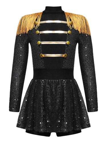 Vxuxlje Kostüm Dompteurin Zirkus Mädchen Halloween Zirkusdirektor Tanz Ballett Pailletten Partykleid Showman Karneval Schwarz 158-164 Vxuxlje Kostüm Dompteurin Zirkus Mädchen Halloween Zirkusdirektor Tanz Ballett Pailletten Partykleid Showman Karneval Schwarz 158-164 von Vxuxlje
