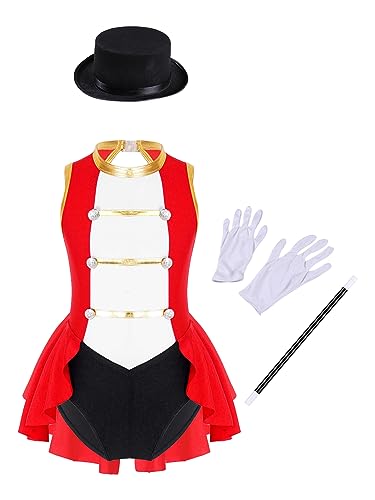 Vxuxlje Mädchen Dompteurin Zirkus Teiliges Kostüm Mit Hut Zauberstab Handschuhe Karneval Halloween Outfit Großer Künstler Tutu Ballettkleid Verkleidung Cosplay Rot 110-116 Vxuxlje Mädchen Dompteurin Zirkus Teiliges Kostüm Mit Hut Zauberstab Handschuhe Karneval Halloween Outfit Großer Künstler Tutu Ballettkleid Verkleidung Cosplay Rot 110-116 von Vxuxlje