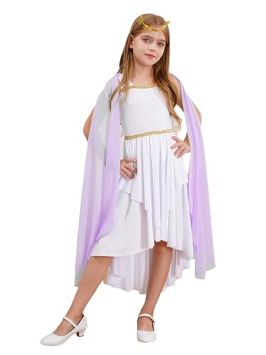 Vxuxlje Mädchen Renaissancekostüm Ärmellos Griechische Togakleidung Mit Kopfbedeckung Antikes Römisches Gewand Cosplay Karnevalskostüm Lavendel 146-152 Vxuxlje Mädchen Renaissancekostüm Ärmellos Griechische Togakleidung Mit Kopfbedeckung Antikes Römisches Gewand Cosplay Karnevalskostüm Lavendel 146-152 von Vxuxlje
