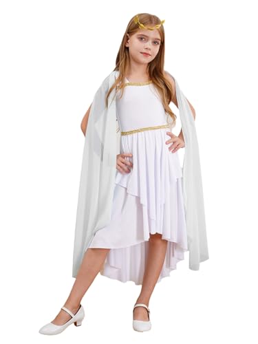 Vxuxlje Mädchen Renaissancekostüm Ärmellos Griechische Togakleidung Mit Kopfbedeckung Antikes Römisches Gewand Cosplay Karnevalskostüm Weiß 158-164 Vxuxlje Mädchen Renaissancekostüm Ärmellos Griechische Togakleidung Mit Kopfbedeckung Antikes Römisches Gewand Cosplay Karnevalskostüm Weiß 158-164 von Vxuxlje