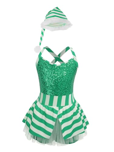 Vxuxlje Mädchen Weihnachtskostüm Weihnachtsmann Kostüm Festkleid Mit Hut Weihnachtskleid Prinzessinnenkleid Karnevalskostüm Grün 110-116 Vxuxlje Mädchen Weihnachtskostüm Weihnachtsmann Kostüm Festkleid Mit Hut Weihnachtskleid Prinzessinnenkleid Karnevalskostüm Grün 110-116 von Vxuxlje