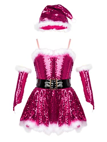 Vxuxlje Mädchen Weihnachtsmann Kostüm Klassisches Ballettkleid Mit Pailletten Ärmelloses Partykleid Und Santa Hut Weihnachtskostüm Partykostüm Geschenk Rose 146-152 Vxuxlje Mädchen Weihnachtsmann Kostüm Klassisches Ballettkleid Mit Pailletten Ärmelloses Partykleid Und Santa Hut Weihnachtskostüm Partykostüm Geschenk Rose 146-152 von Vxuxlje