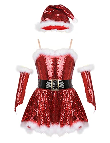 Vxuxlje Mädchen Weihnachtsmann Kostüm Klassisches Ballettkleid Mit Pailletten Ärmelloses Partykleid Und Santa Hut Weihnachtskostüm Partykostüm Geschenk Rot 170 Vxuxlje Mädchen Weihnachtsmann Kostüm Klassisches Ballettkleid Mit Pailletten Ärmelloses Partykleid Und Santa Hut Weihnachtskostüm Partykostüm Geschenk Rot 170 von Vxuxlje