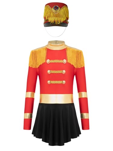 Vxuxlje Mädchen Zirkus Dompteur Kostüm Tanzkleid Mit Hut Halloween Karneval Prinzessin Party Ballerina Kleider Rot A 134-140 Vxuxlje Mädchen Zirkus Dompteur Kostüm Tanzkleid Mit Hut Halloween Karneval Prinzessin Party Ballerina Kleider Rot A 134-140 von Vxuxlje