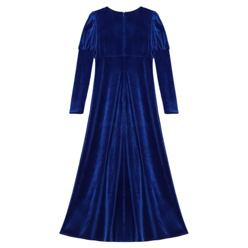 Vxuxlje Mittelalterliches Prinzessinnenkostüm Für Mädchen Mittelalterliches Prinzessinnenkostüm Halloween Kleid Viktorianisches Mittelalterkleid Königsblau 134-140 von Vxuxlje