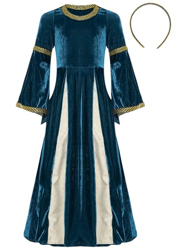 Vxuxlje Mittelalterliches Renaissancekleid Viktorianisches Gotisches Mittelalterkleid Prinzessinnenkleid Mit Kopfbedeckung Halloween Karneval Kostüm Cosplay Marineblau 134-140 Vxuxlje Mittelalterliches Renaissancekleid Viktorianisches Gotisches Mittelalterkleid Prinzessinnenkleid Mit Kopfbedeckung Halloween Karneval Kostüm Cosplay Marineblau 134-140 von Vxuxlje