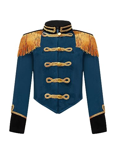 Vxuxlje Zirkus Dompteur Mantel Für Mädchen Und Jungen Kurz Mit Quaste Gothic Jacke Smoking Steampunk Mantel Uniform Kostüm Kleidung Pfauenblau 146-152 Vxuxlje Zirkus Dompteur Mantel Für Mädchen Und Jungen Kurz Mit Quaste Gothic Jacke Smoking Steampunk Mantel Uniform Kostüm Kleidung Pfauenblau 146-152 von Vxuxlje