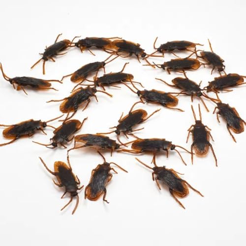 Vyloky Scherzartikel: 100/500 Plastik-Kakerlaken Attrappen - Büro Streich Set für Halloween & Aprilscherze, Erschreckende Rachegeschenke Gag-Set (100 Stück) von Vyloky