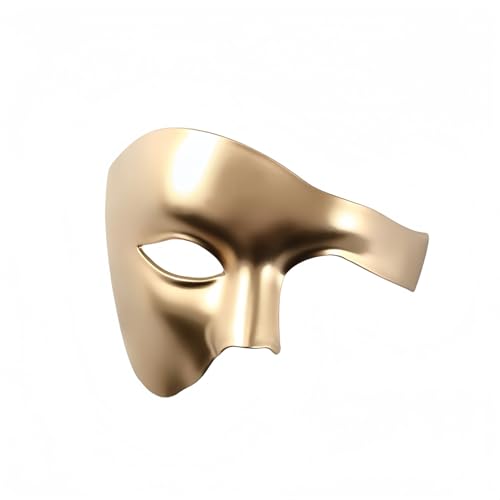 Vyloky Venezianische Karneval Maske Retro Design – Mystische Halbmaske für Herren, 6 Farben (Schwarz/Gold/Silber) – Maskenball & Halloween (Gold) von Vyloky