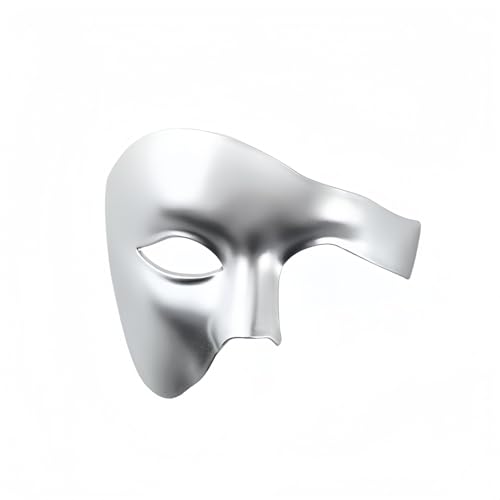 Vyloky Venezianische Karneval Maske Retro Design – Mystische Halbmaske für Herren, 6 Farben (Schwarz/Gold/Silber) – Maskenball & Halloween (Silber) von Vyloky